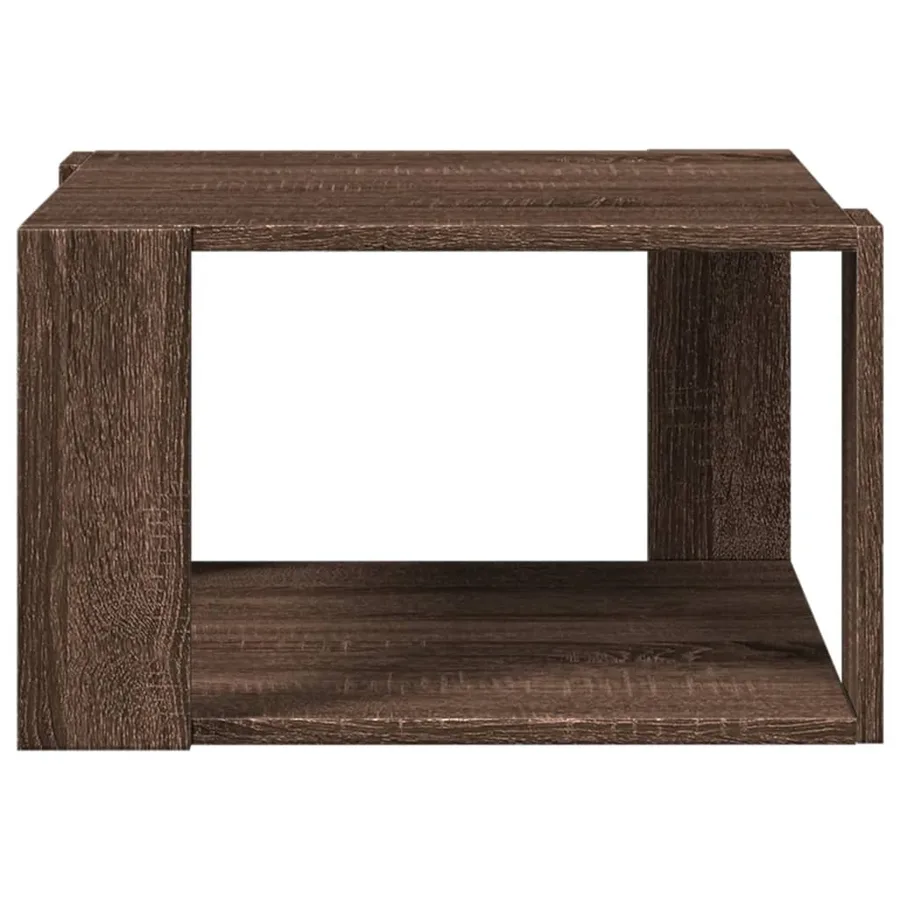 Table basse chêne marron 51,5x51,5x30 cm bois d'ingénierie - 5
