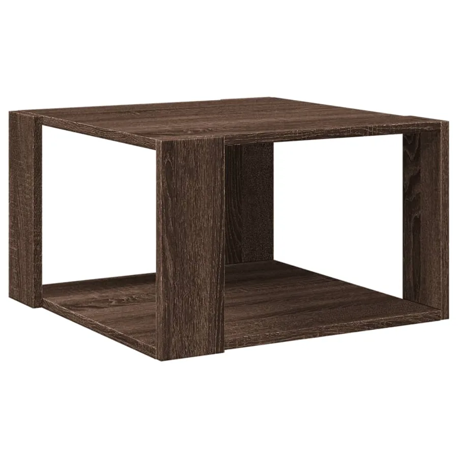 Table basse chêne marron 51,5x51,5x30 cm bois d'ingénierie - 6