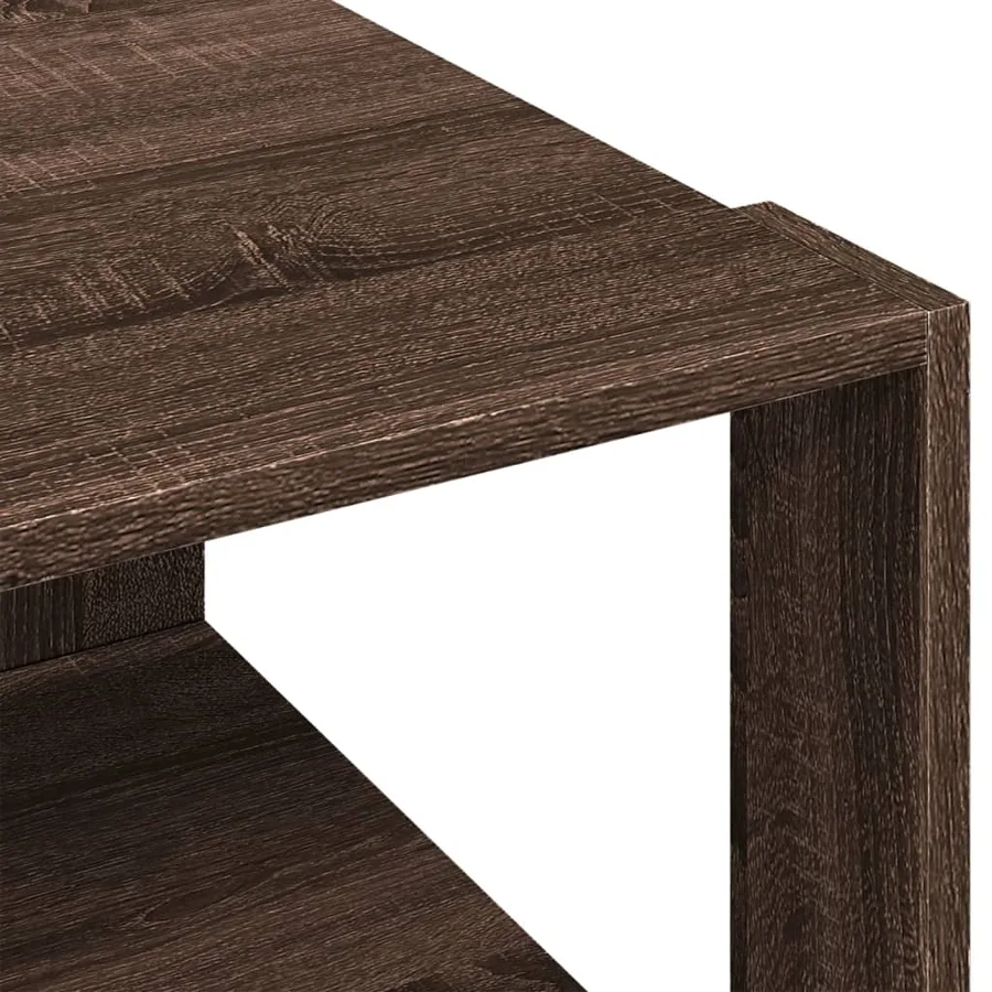 Table basse chêne marron 51,5x51,5x30 cm bois d'ingénierie - 7