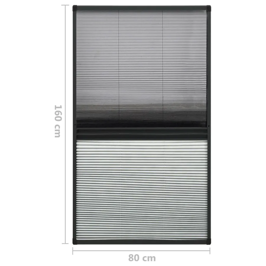 Moustiquaire plissée pour fenêtre Aluminium 80x160 cm et auvent - 7
