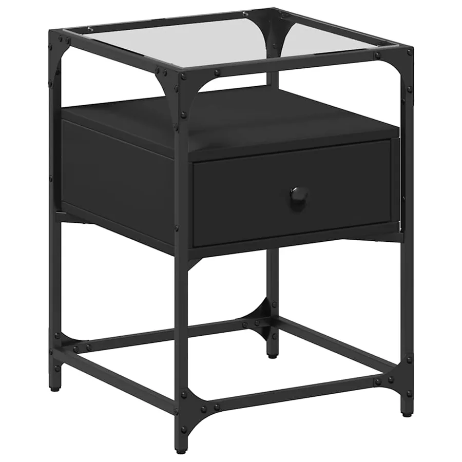 Tables de chevet 2 pcs noir 40x40x55 cm bois d’ingénierie - 5