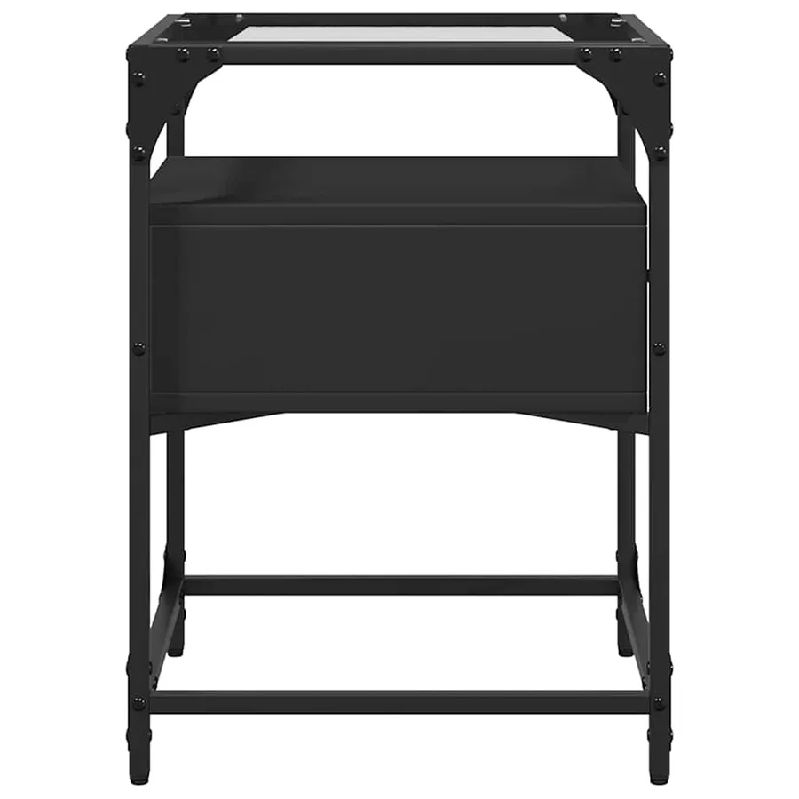 Tables de chevet 2 pcs noir 40x40x55 cm bois d’ingénierie - 6