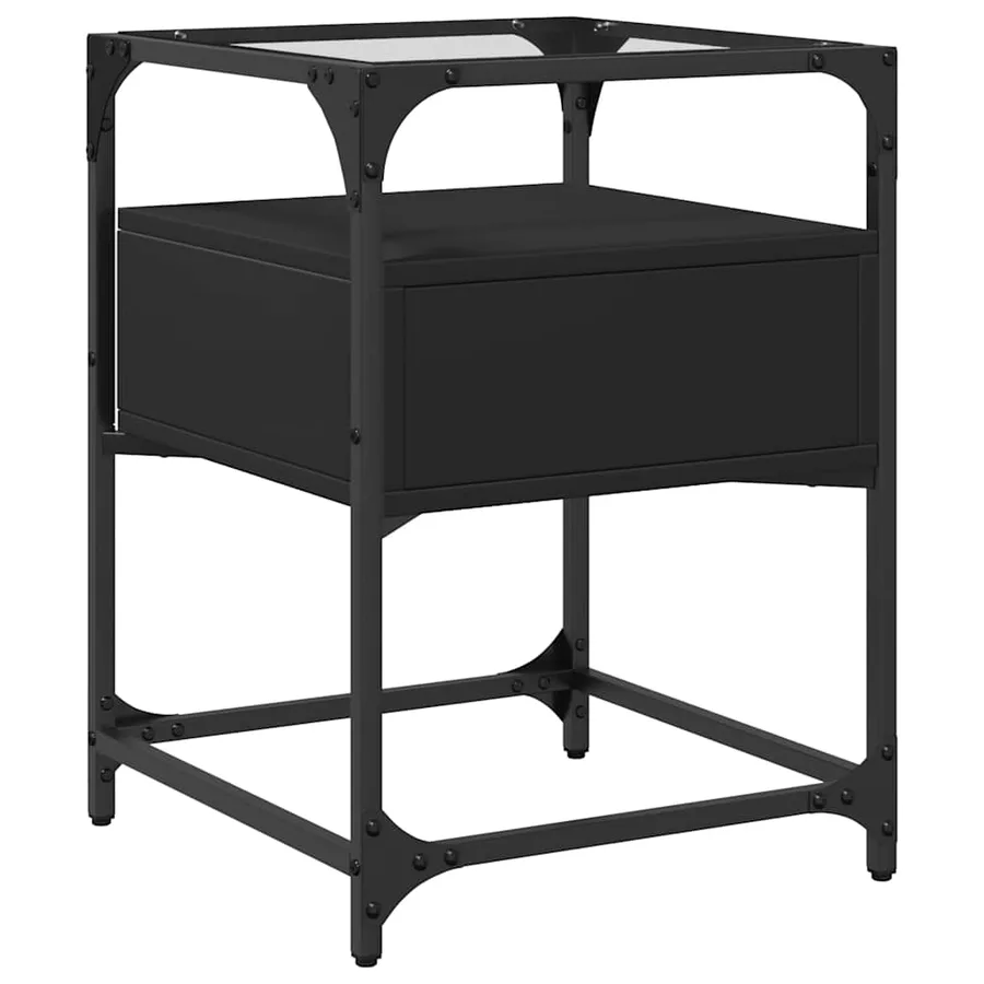 Tables de chevet 2 pcs noir 40x40x55 cm bois d’ingénierie - 7