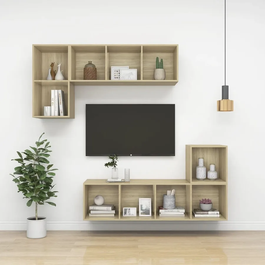 Armoires murales 2 pcs Chêne Sonoma 37x37x37 cm Bois ingénierie - 6