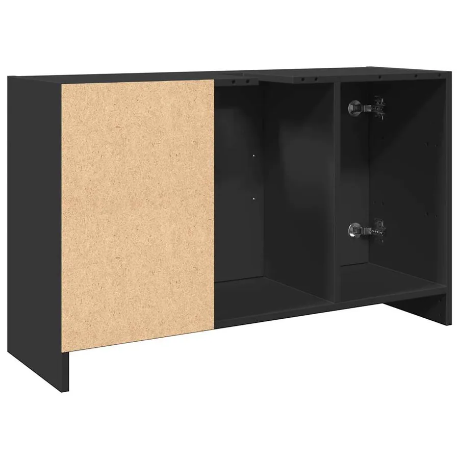 Armoire d'évier noir 90x29x55 cm bois d'ingénierie - 7