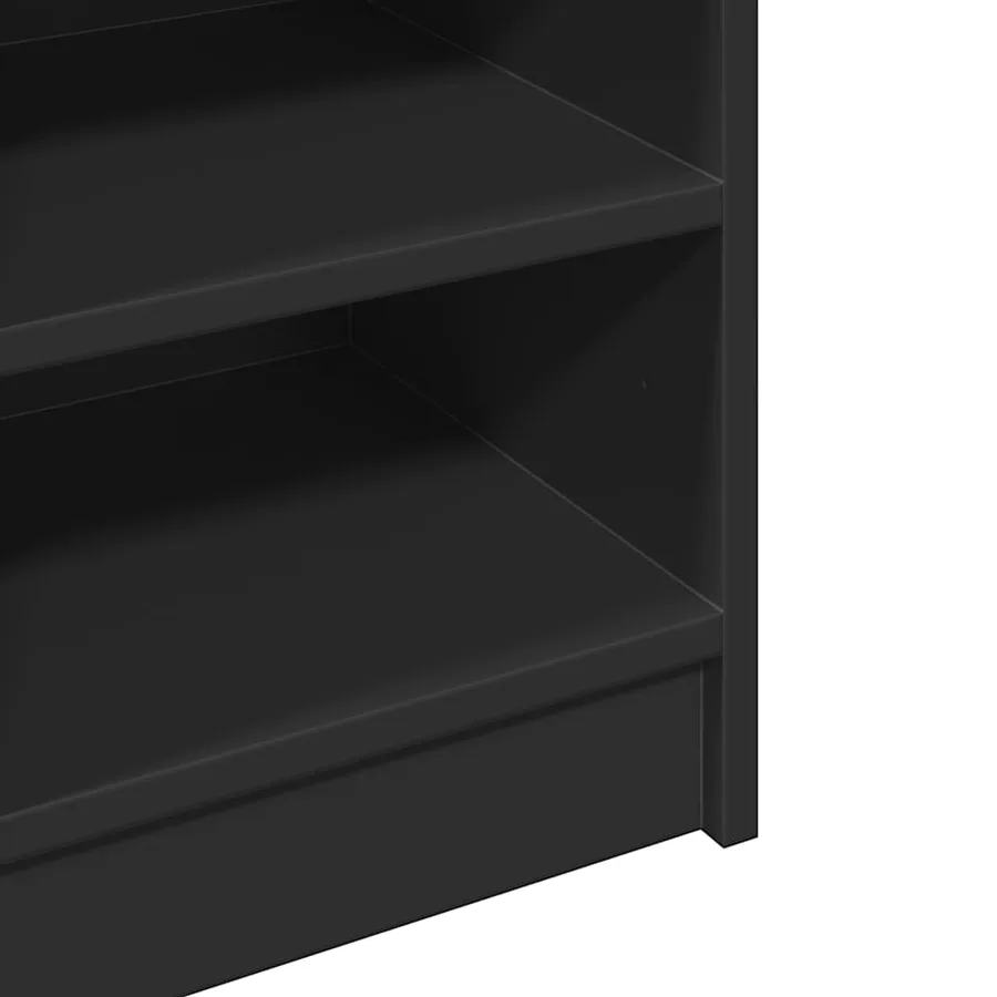 Armoire d'évier noir 90x29x55 cm bois d'ingénierie - 9