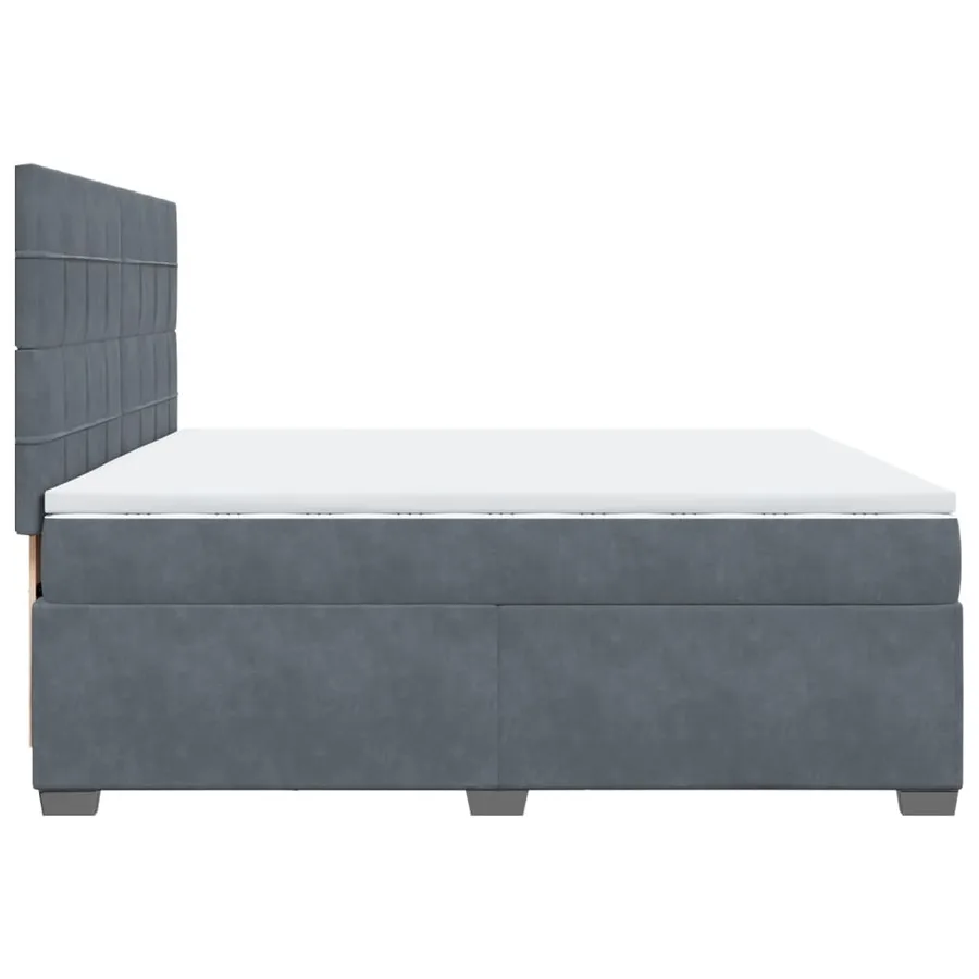 Sommier à lattes de lit et matelas Gris foncé 200x200cm Velours - 11