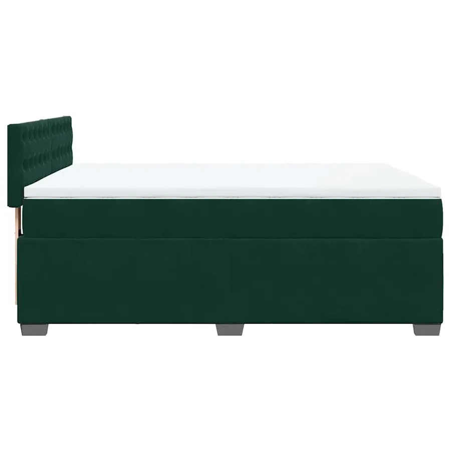 Sommier à lattes de lit et matelas Vert foncé 140x190cm Velours - 7