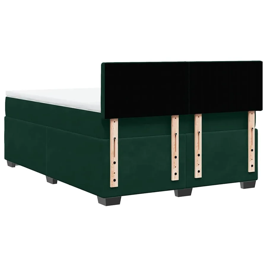 Sommier à lattes de lit et matelas Vert foncé 140x190cm Velours - 8