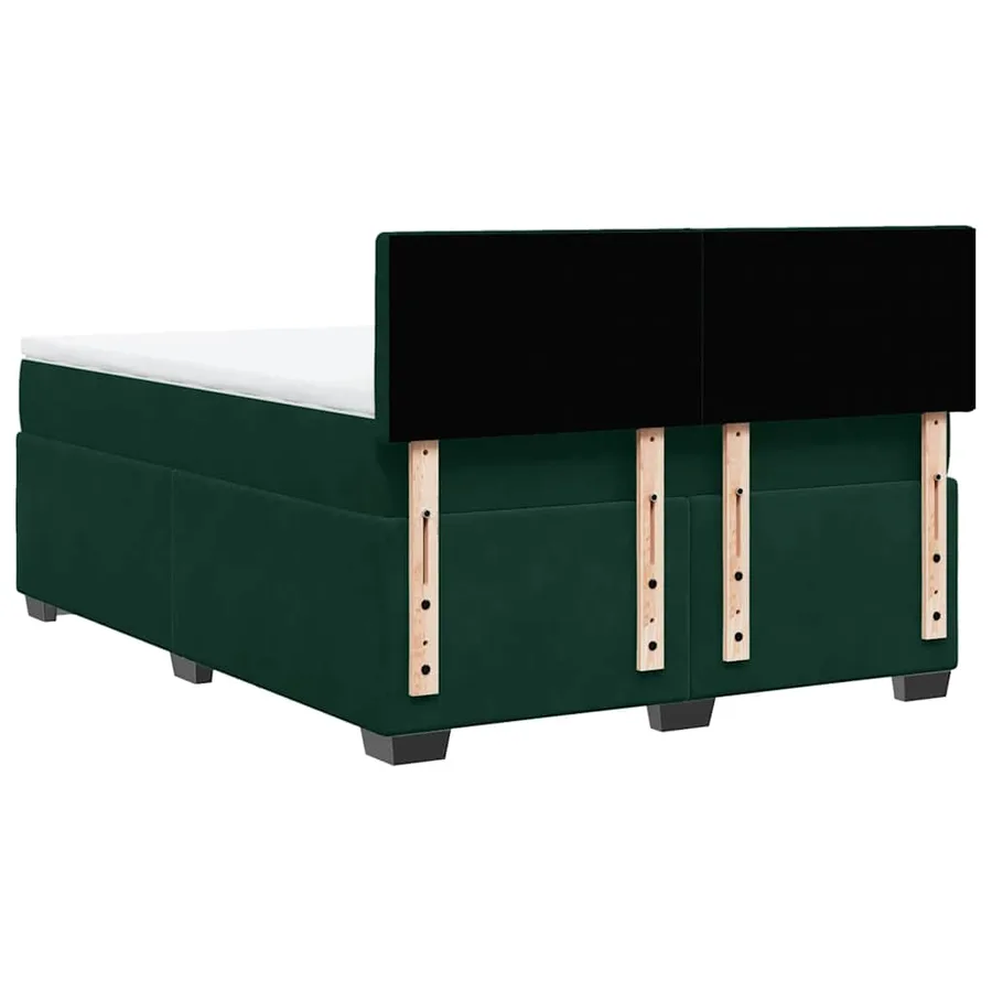 Sommier à lattes de lit et matelas Vert foncé 140x190cm Velours - 10