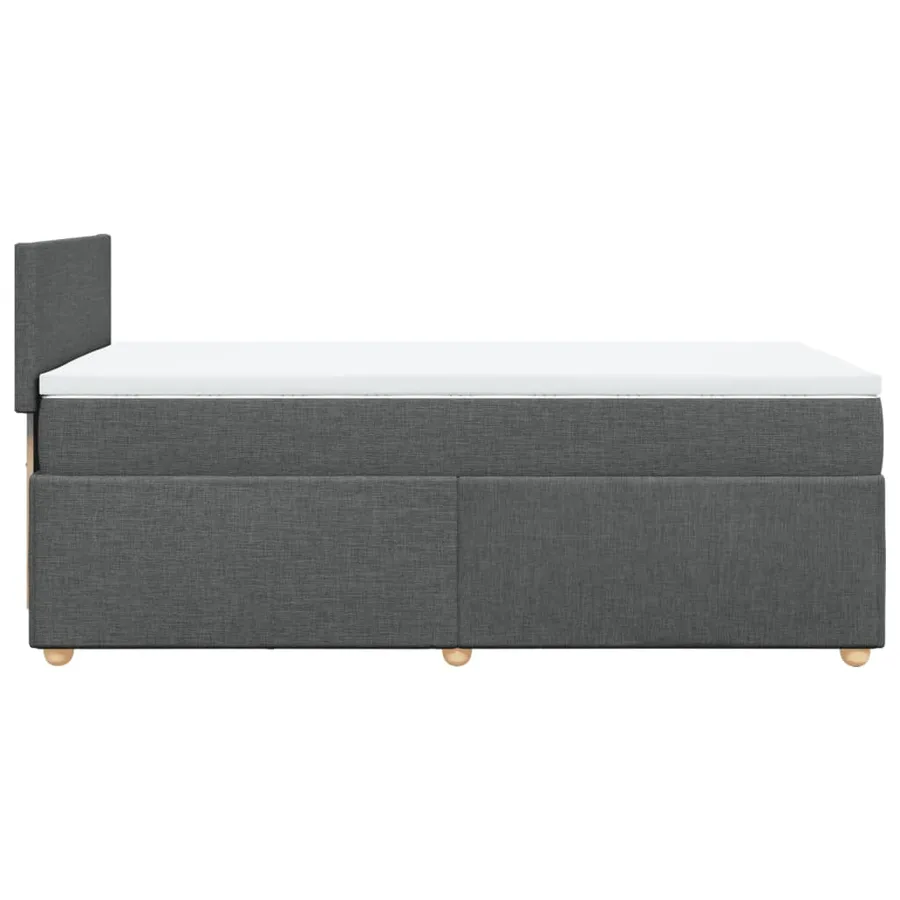 Sommier à lattes de lit avec matelas Gris foncé 80x200 cm Tissu - 5