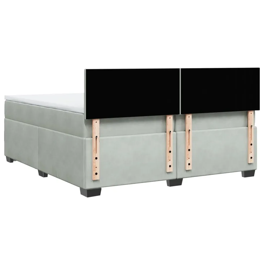 Sommier à lattes de lit et matelas Gris clair 200x200cm Velours - 10