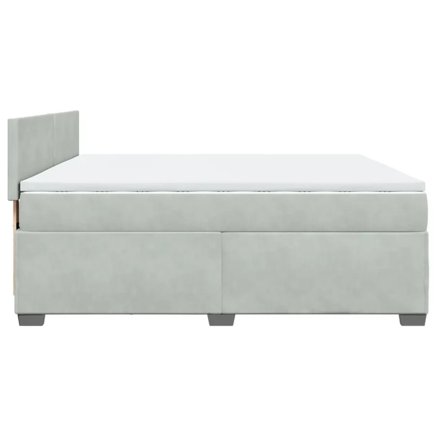 Sommier à lattes de lit et matelas Gris clair 200x200cm Velours - 9