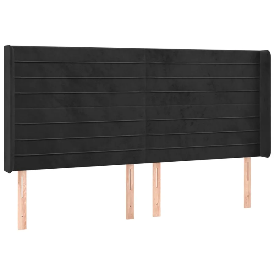 Tête de lit à LED Noir 163x16x118/128 cm Velours - 3