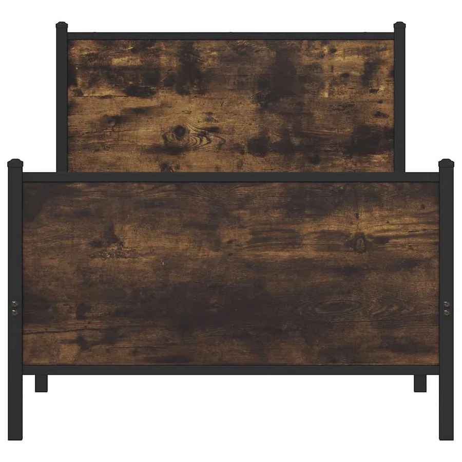 Cadre de lit en métal sans matelas chêne fumé 80x200 cm - 5