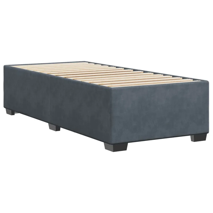 Cadre de lit sans matelas gris foncé 100x200 cm velours - 3