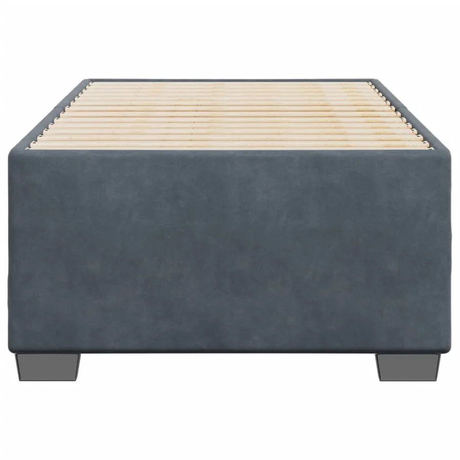 Cadre de lit sans matelas gris foncé 100x200 cm velours - 4