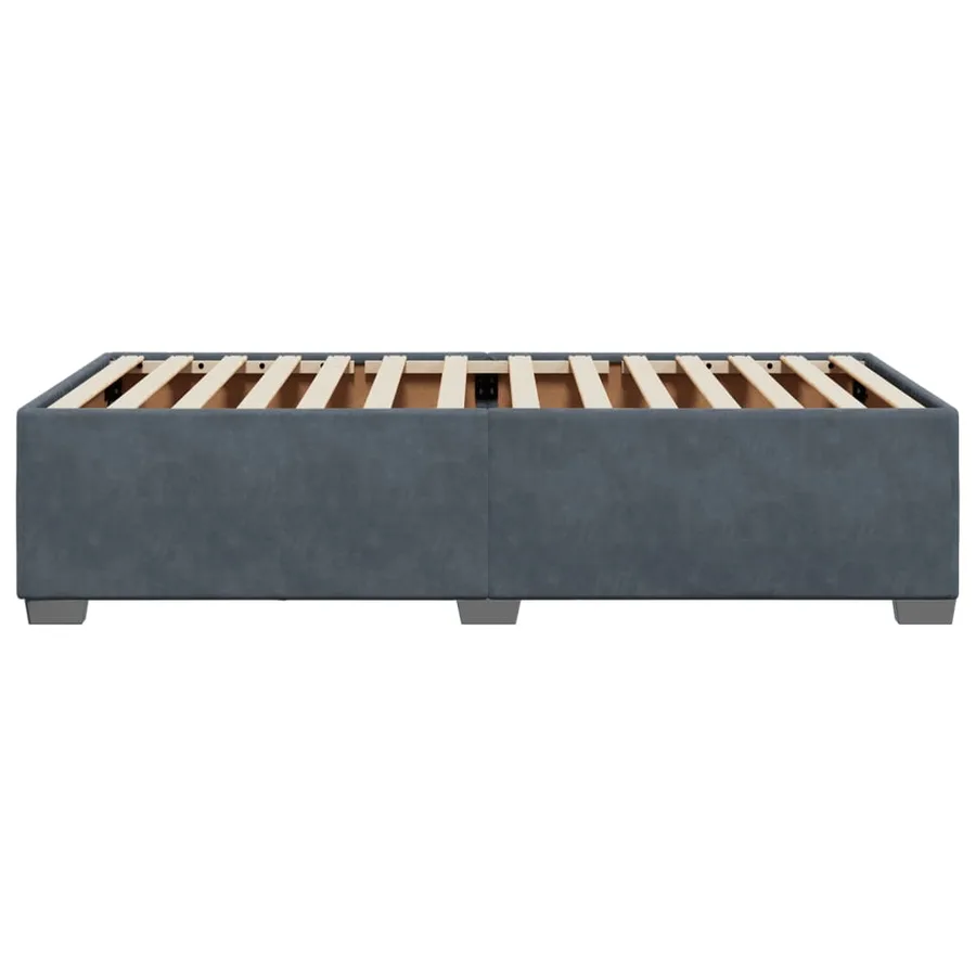 Cadre de lit sans matelas gris foncé 100x200 cm velours - 5