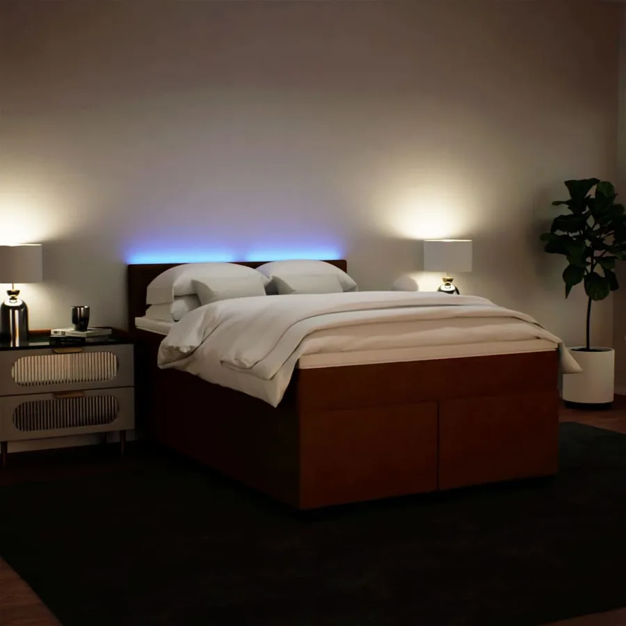 Sommier à lattes de lit avec matelas Rose 140x190 cm Velours - 4