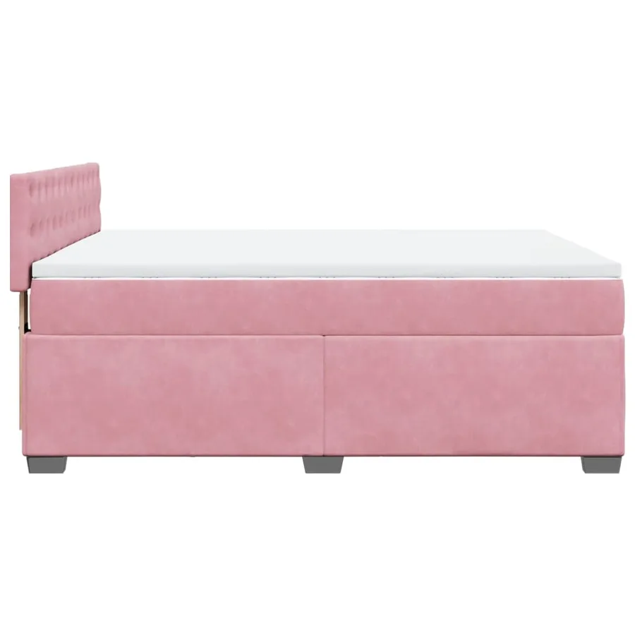 Sommier à lattes de lit avec matelas Rose 140x190 cm Velours - 7