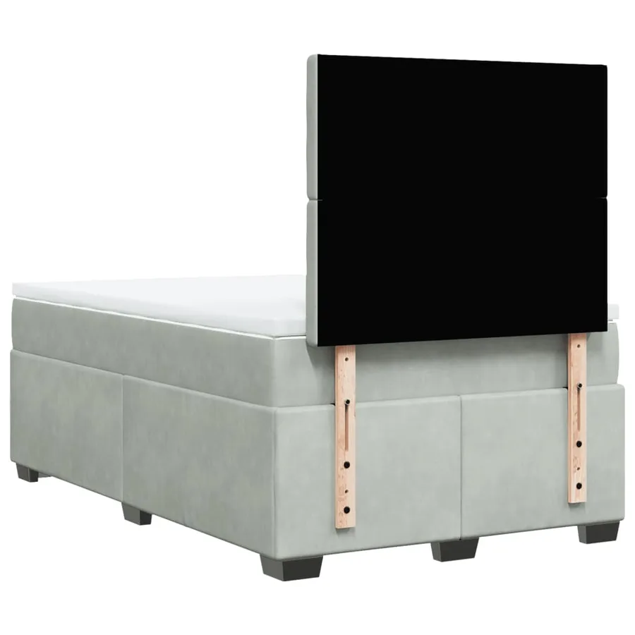 Sommier à lattes de lit et matelas Gris clair 120x200cm Velours - 12