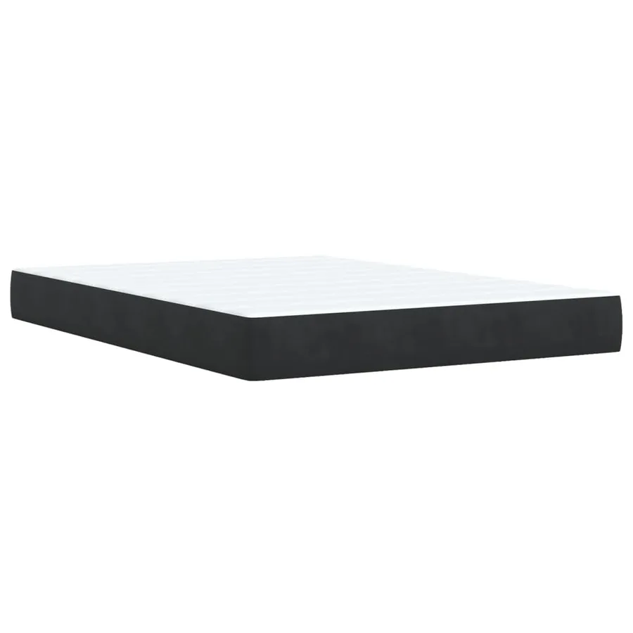 Sommier à lattes de lit avec matelas Noir 140x190 cm Velours - 6