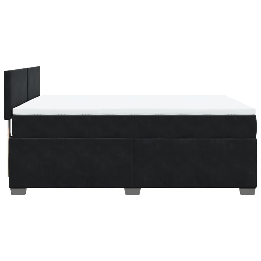 Sommier à lattes de lit avec matelas Noir 140x190 cm Velours - 11