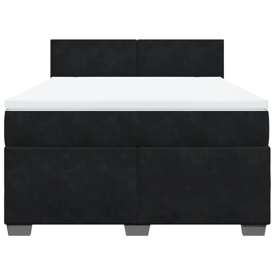 Sommier à lattes de lit avec matelas Noir 140x190 cm Velours - 6
