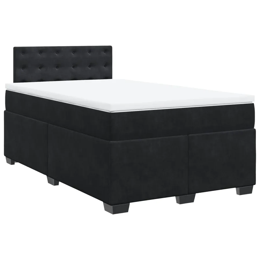 Sommier à lattes de lit avec matelas noir 120x190 cm velours - 2