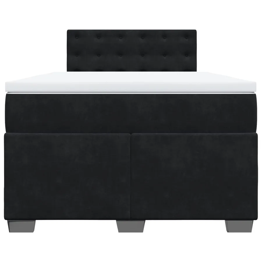 Sommier à lattes de lit avec matelas noir 120x190 cm velours - 4