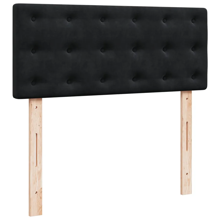Sommier à lattes de lit avec matelas noir 120x190 cm velours - 8