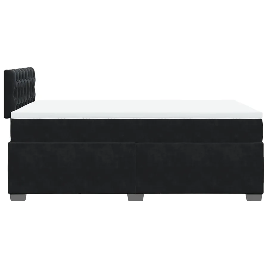 Sommier à lattes de lit avec matelas noir 120x190 cm velours - 9