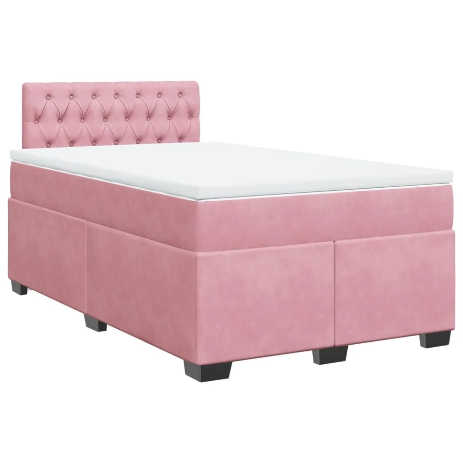 Sommier à lattes de lit avec matelas Rose 120x200 cm Velours - 2