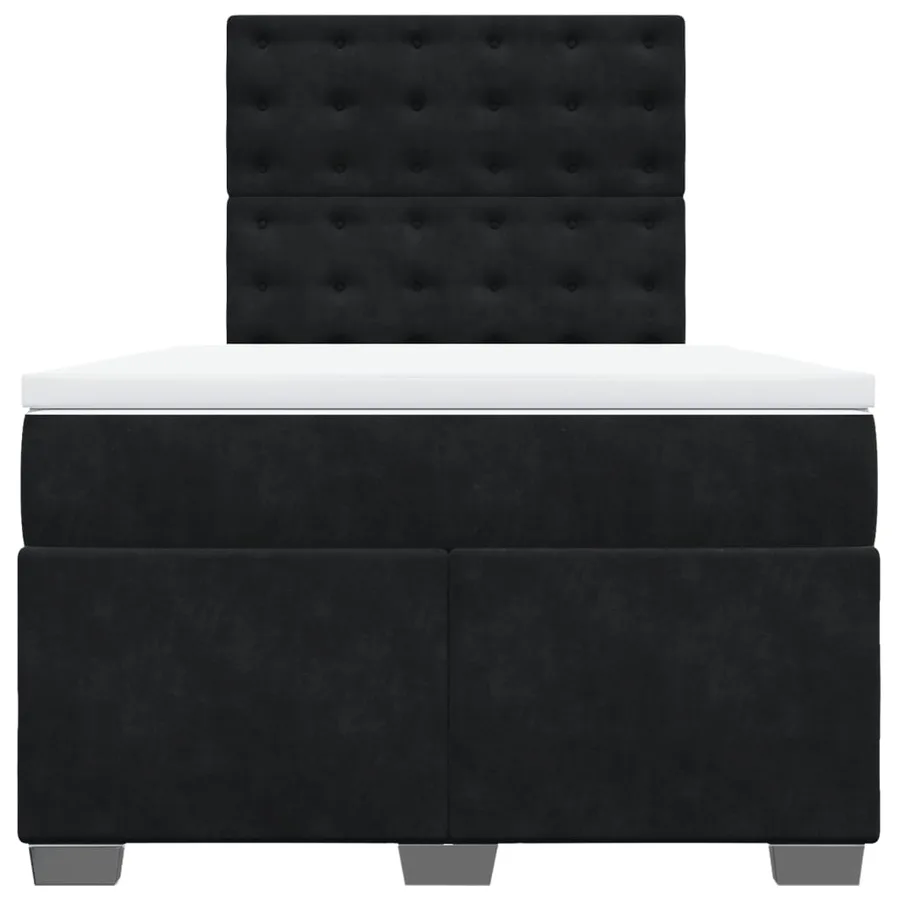 Sommier à lattes de lit avec matelas Noir 120x200 cm Velours - 6