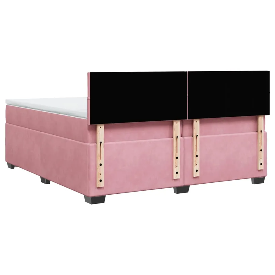 Sommier à lattes de lit avec matelas Rose 200x200 cm Velours - 6