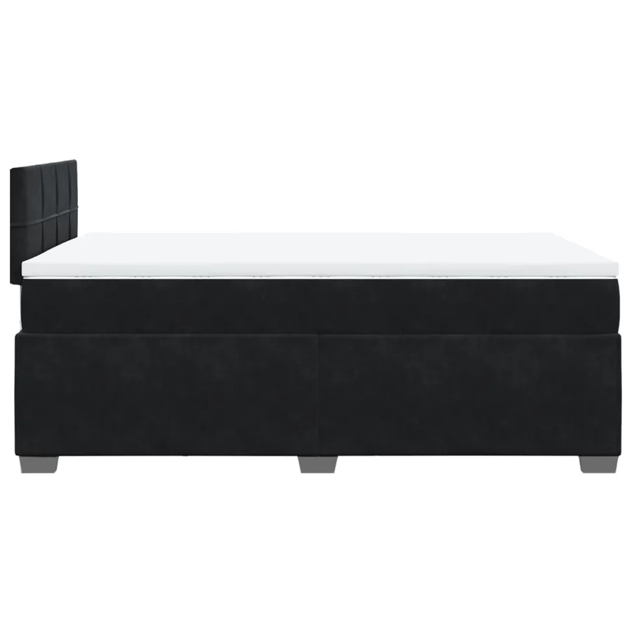 Sommier à lattes de lit avec matelas Noir 120x200 cm Velours - 11