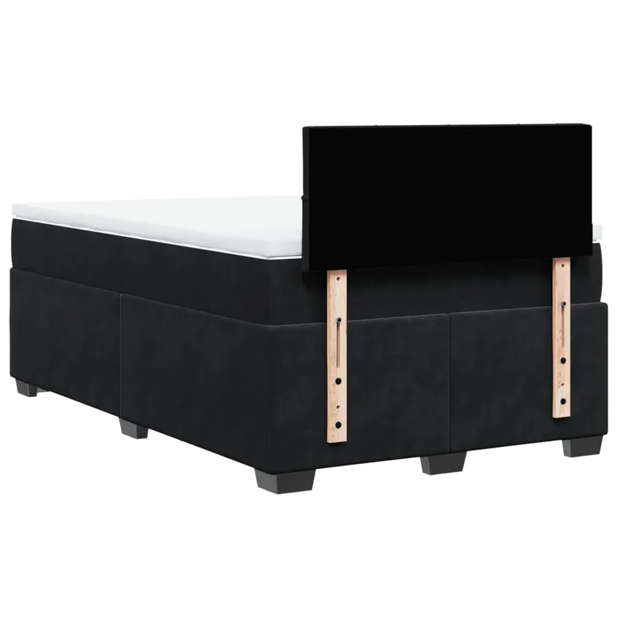 Sommier à lattes de lit avec matelas Noir 120x200 cm Velours - 12