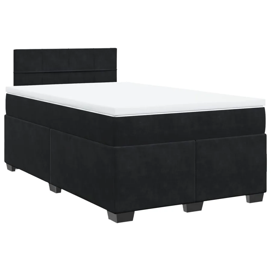 Sommier à lattes de lit avec matelas Noir 120x200 cm Velours - 3