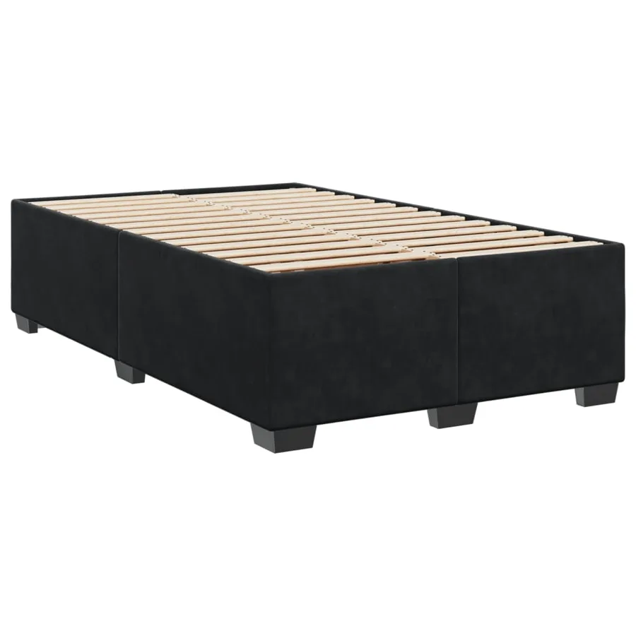 Sommier à lattes de lit avec matelas Noir 120x200 cm Velours - 7