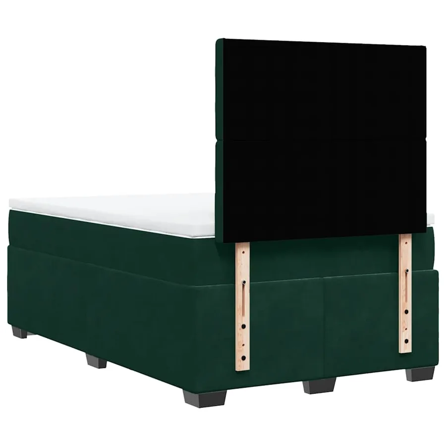 Sommier à lattes de lit avec matelas vert foncé 120x190 cm - 10