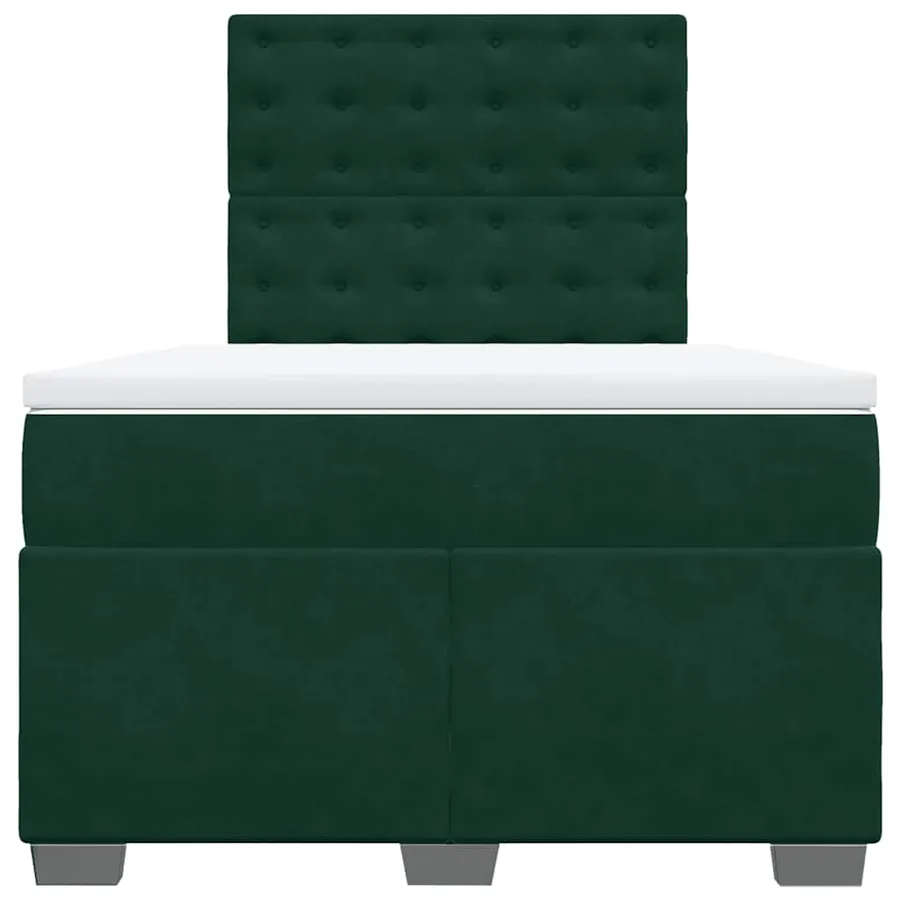 Sommier à lattes de lit avec matelas vert foncé 120x190 cm - 4