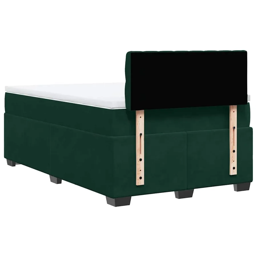 Sommier à lattes de lit avec matelas vert foncé 120x190 cm - 12