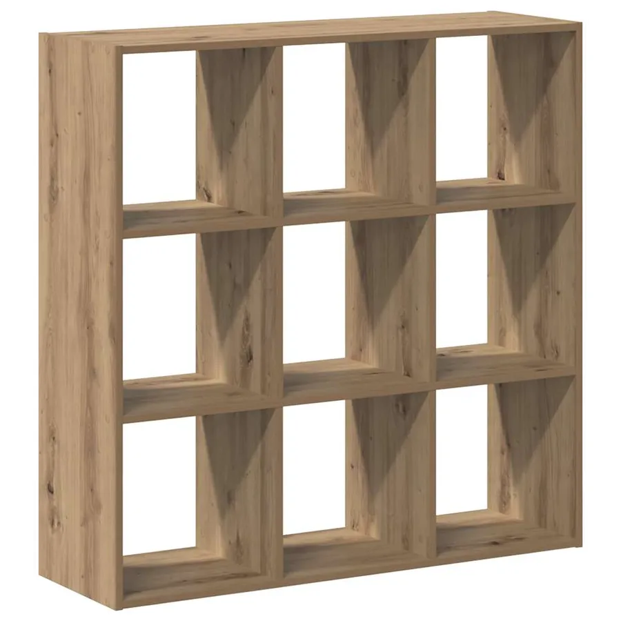 Bibliothèque chêne artisanal 102x32x102 cm bois d'ingénierie - 2