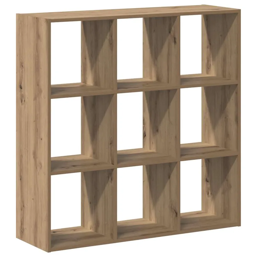 Bibliothèque chêne artisanal 102x32x102 cm bois d'ingénierie - 5