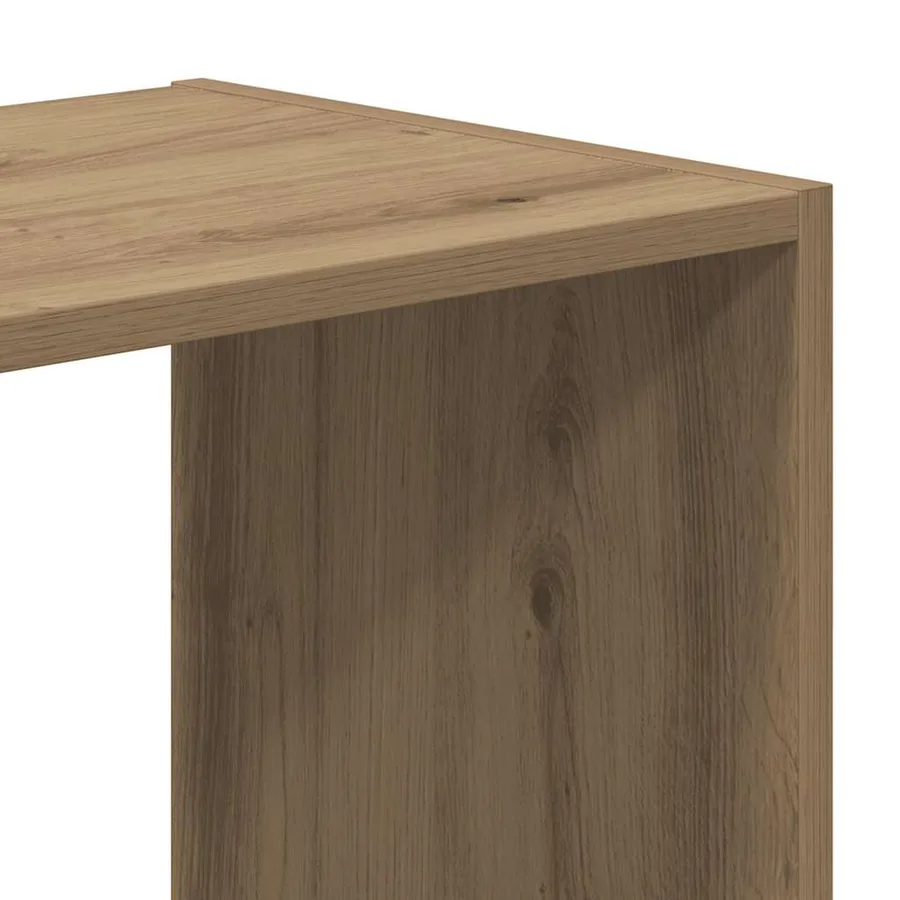 Bibliothèque chêne artisanal 102x32x102 cm bois d'ingénierie - 7