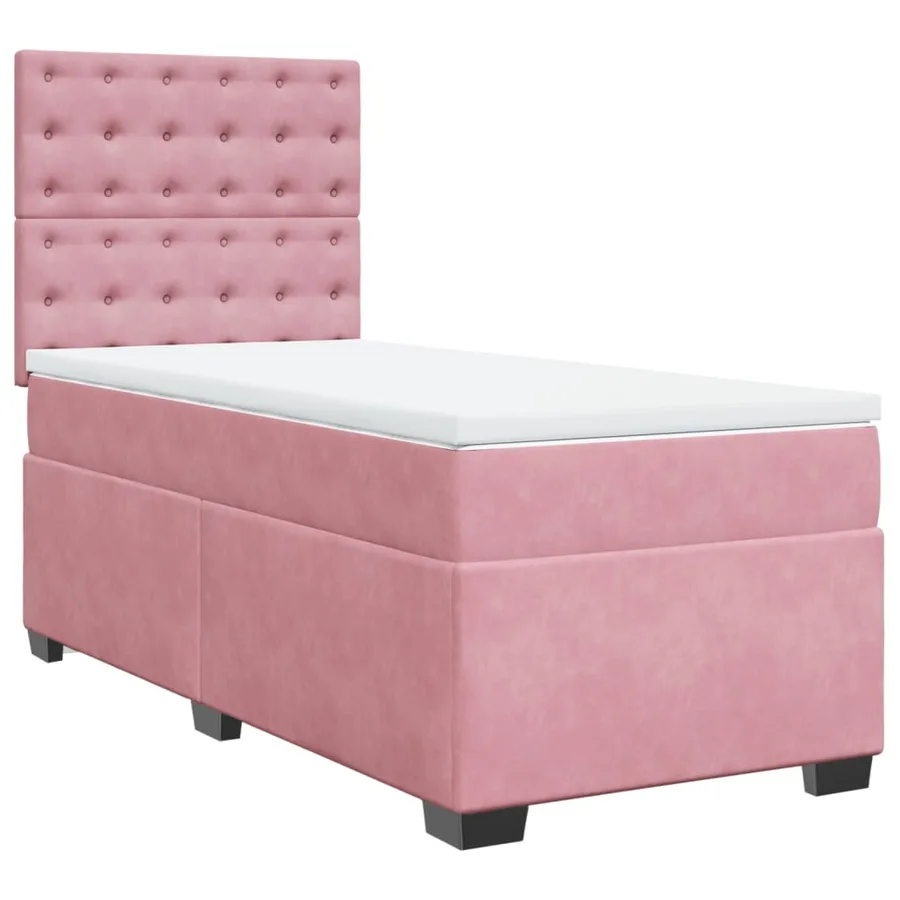 Sommier à lattes de lit avec matelas Rose 90x200 cm Velours - 2
