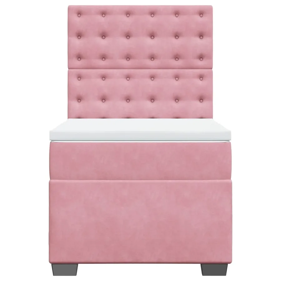 Sommier à lattes de lit avec matelas Rose 90x200 cm Velours - 4