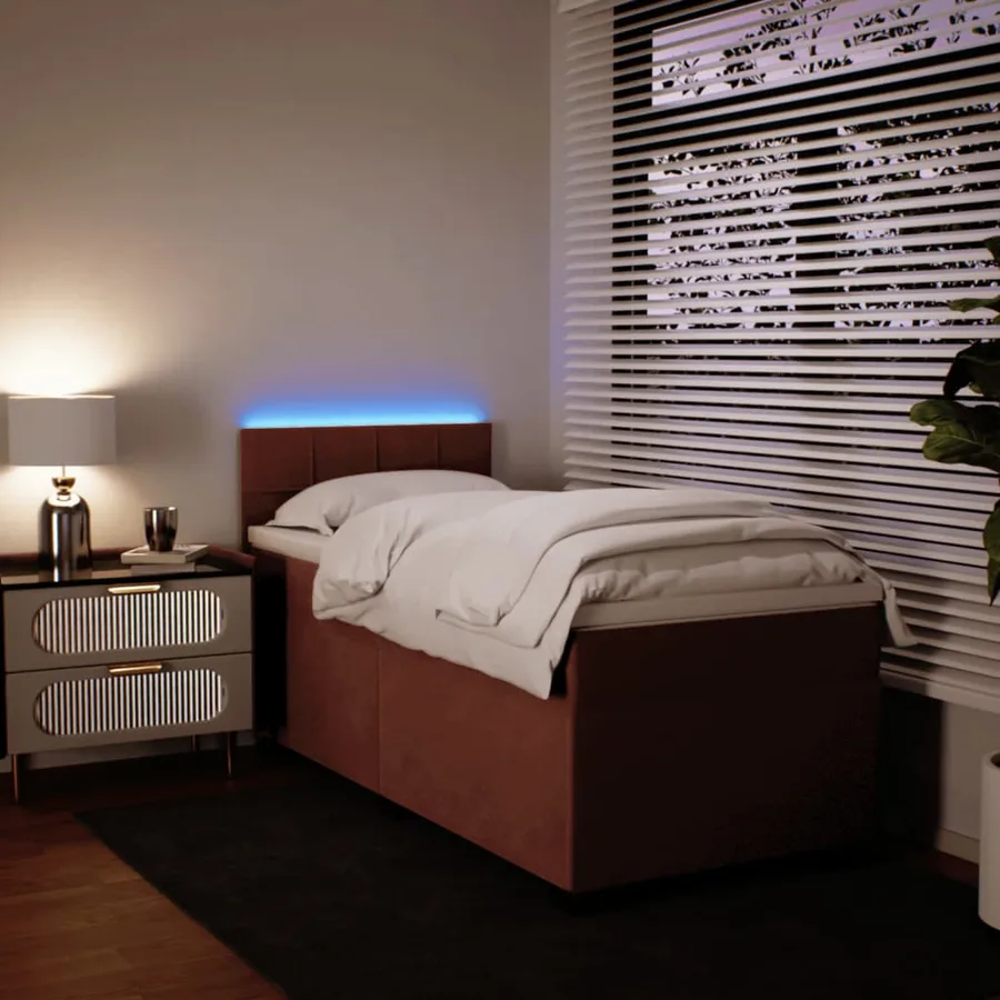 Sommier à lattes de lit avec matelas Rose 90x200 cm Velours - 4