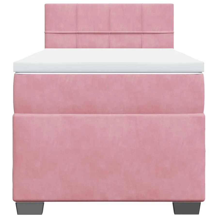Sommier à lattes de lit avec matelas Rose 90x200 cm Velours - 6