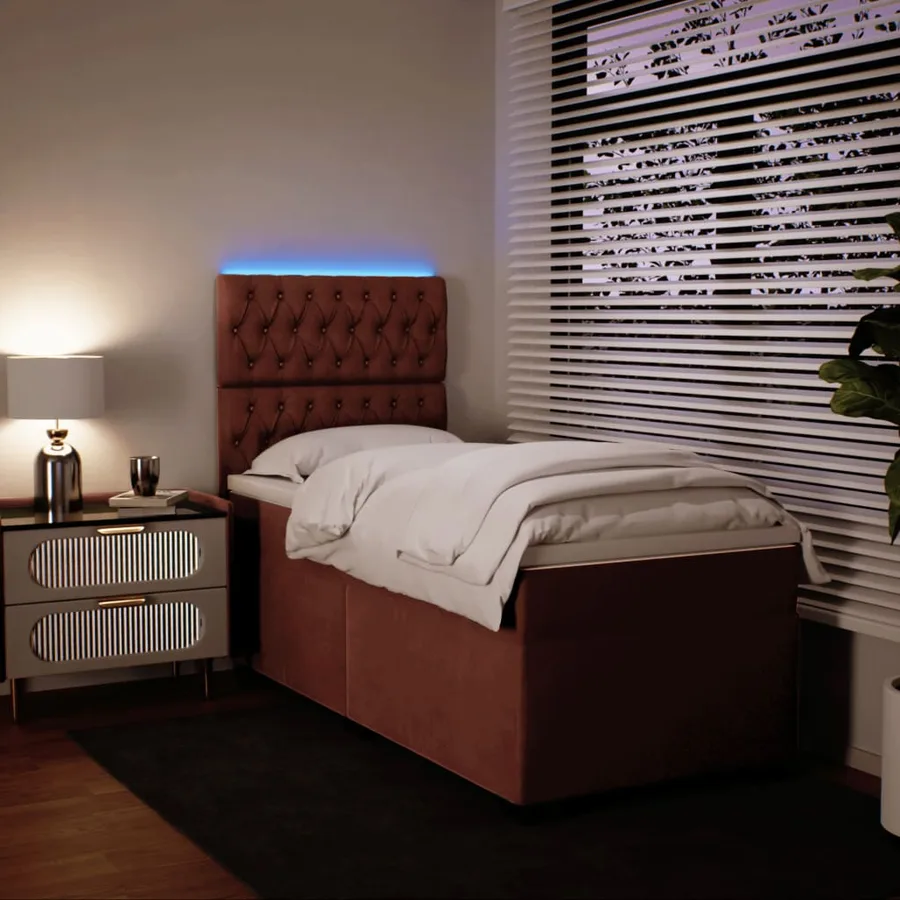 Sommier à lattes de lit avec matelas Rose 90x200 cm Velours - 4